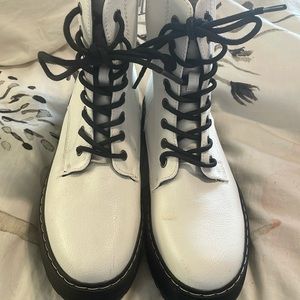 White combat boots
